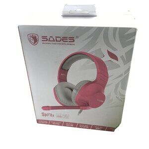 Sades Spirits Multi-Platform Gaming Headset Adjustable Comfortable Pink & White